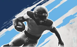 a tennessee titans football player catching a ball midair